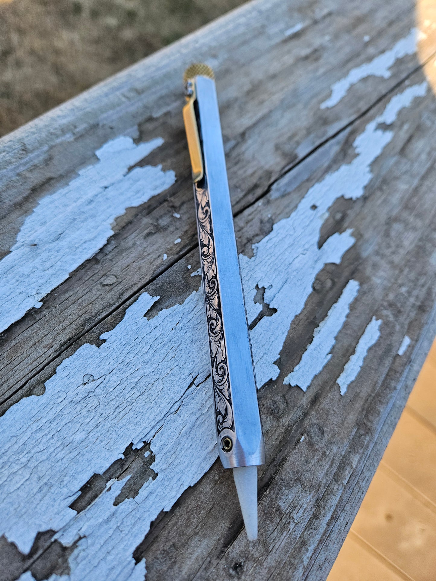 Hand Engraved Round Soapstone Holder